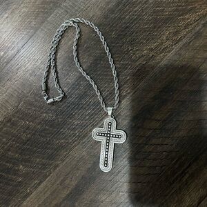 Silver Cross Pendant Necklace
